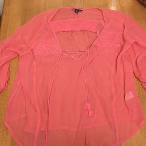 Coral American Eagle blouse